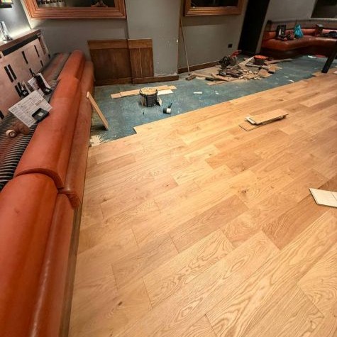 New flooring being laid