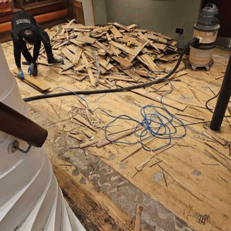 Removal of the old floor