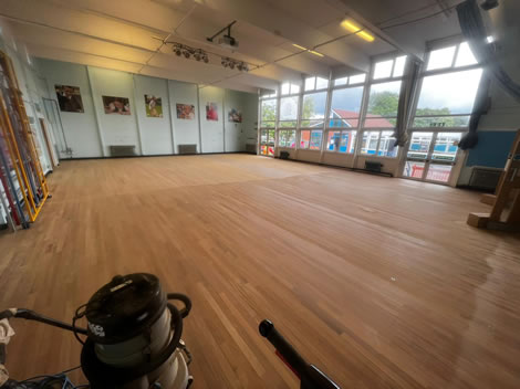 school hall floor restoration