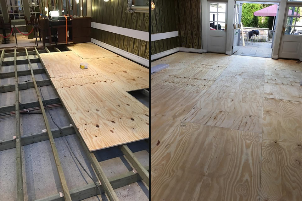 Fitting of floor plyboards