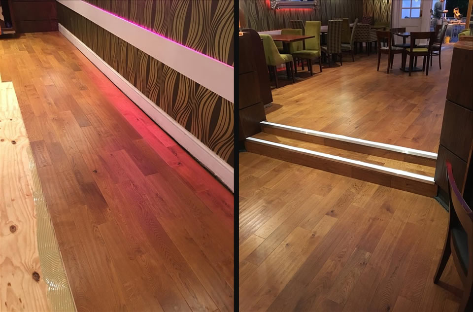 Finished wood floor laying