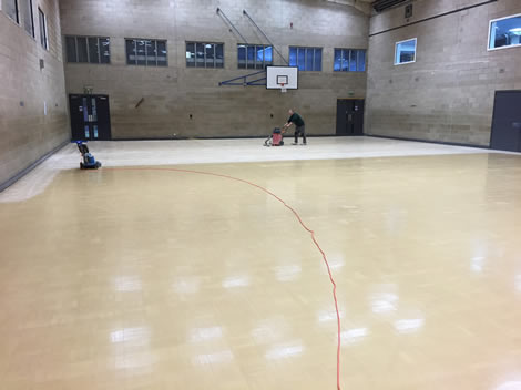 sports hall floor sanding