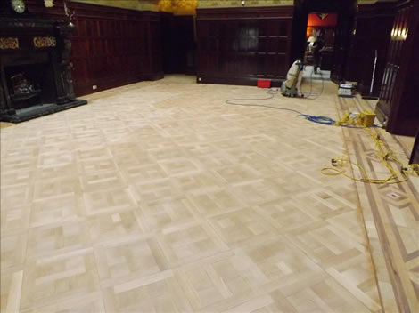 Wooden floor sanded