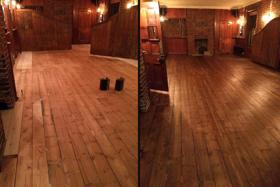 Pub floor sanding