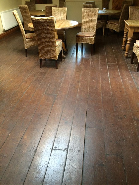 before renovation of restaurant floor