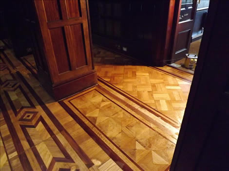sanding herringbone floor